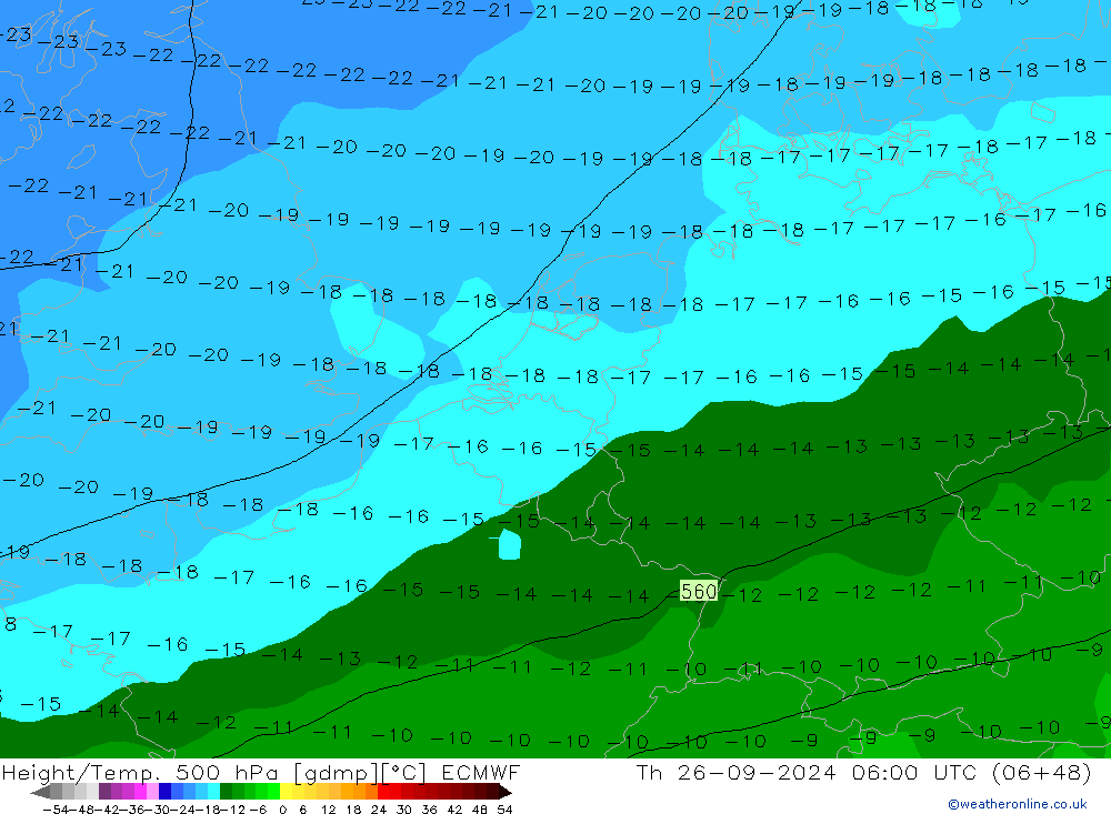 Z500/Rain (+SLP)/Z850 ECMWF Th 26.09.2024 06 UTC