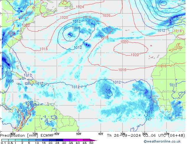 Niederschlag ECMWF Do 26.09.2024 06 UTC