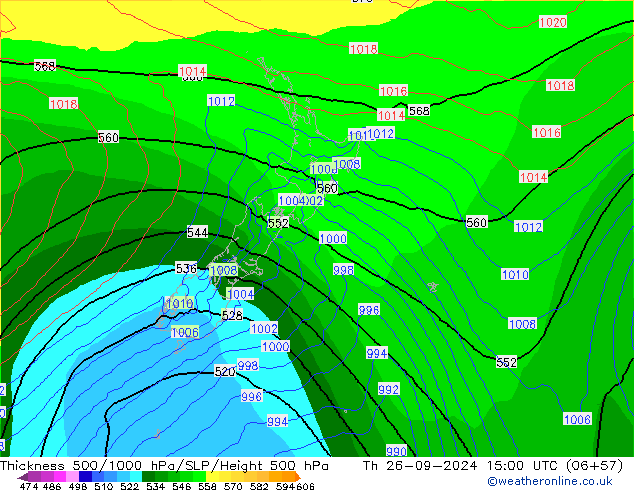 Thck 500-1000hPa ECMWF jeu 26.09.2024 15 UTC