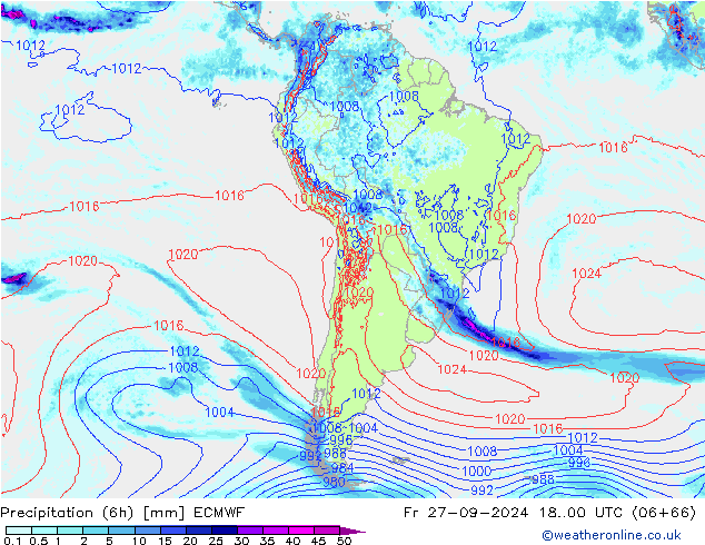 Z500/Rain (+SLP)/Z850 ECMWF Fr 27.09.2024 00 UTC