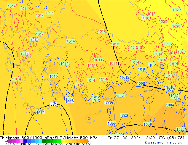 Thck 500-1000hPa ECMWF pt. 27.09.2024 12 UTC