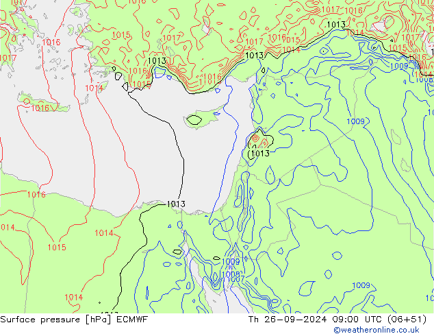 Yer basıncı ECMWF Per 26.09.2024 09 UTC