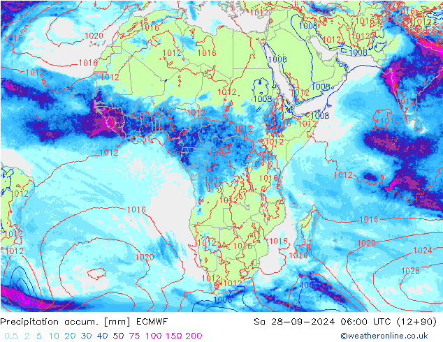 Totale neerslag ECMWF za 28.09.2024 06 UTC