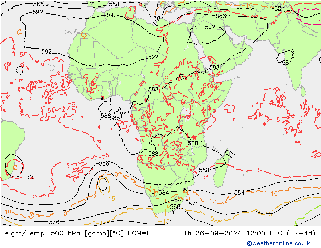 Z500/Rain (+SLP)/Z850 ECMWF чт 26.09.2024 12 UTC