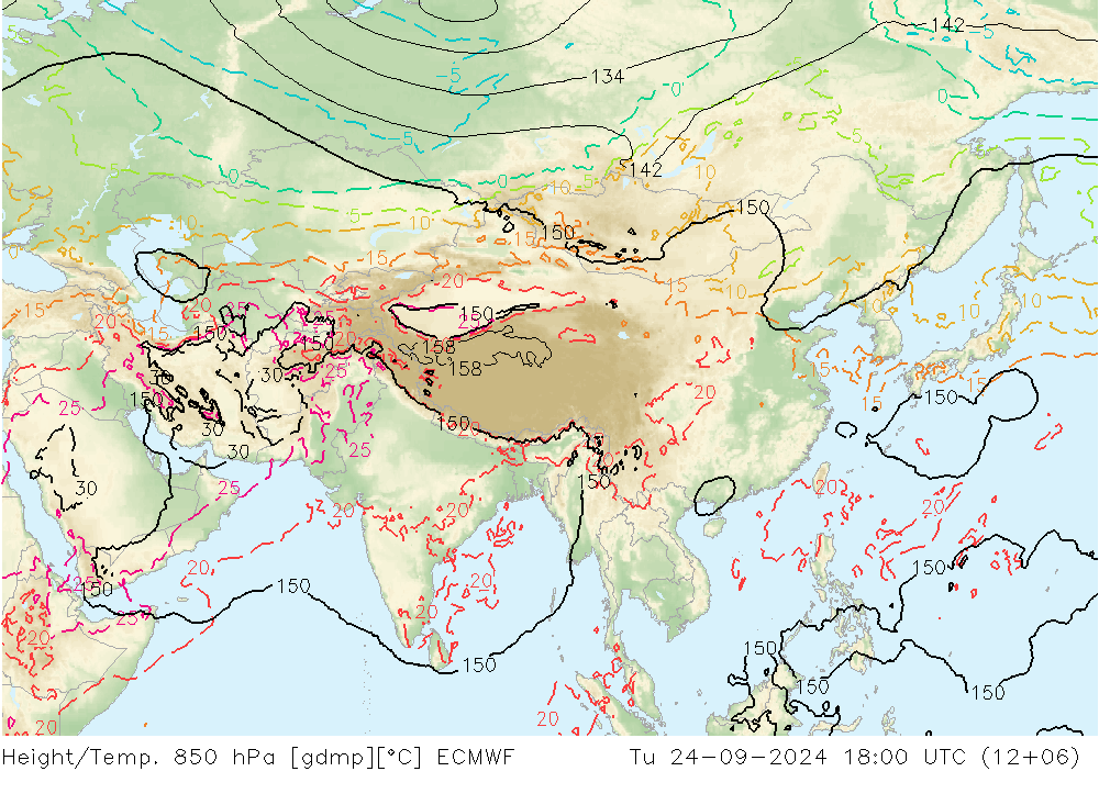 Z500/Rain (+SLP)/Z850 ECMWF  24.09.2024 18 UTC