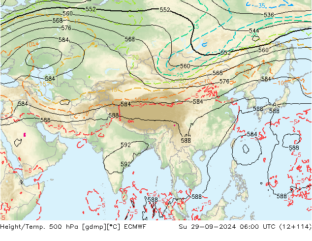 Z500/Rain (+SLP)/Z850 ECMWF Su 29.09.2024 06 UTC