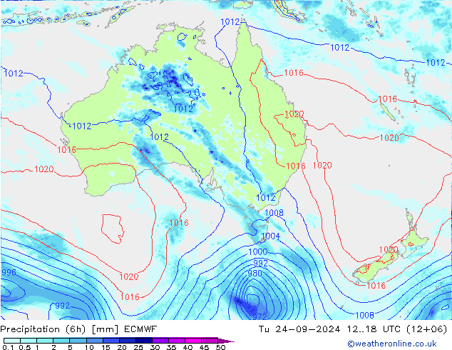 Z500/Rain (+SLP)/Z850 ECMWF Tu 24.09.2024 18 UTC