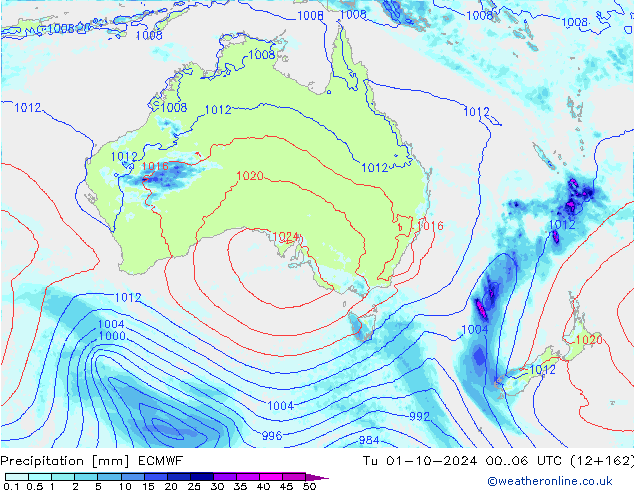 осадки ECMWF вт 01.10.2024 06 UTC