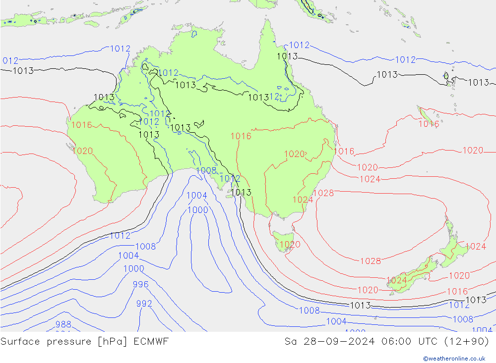 pression de l'air ECMWF sam 28.09.2024 06 UTC