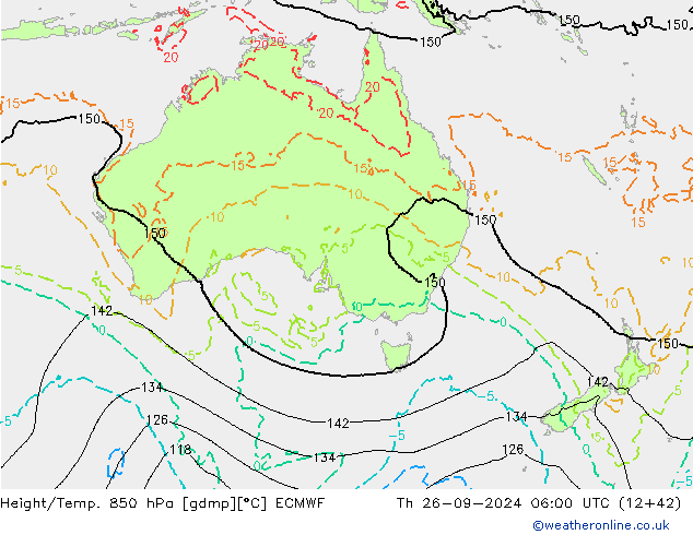 Z500/Yağmur (+YB)/Z850 ECMWF Per 26.09.2024 06 UTC