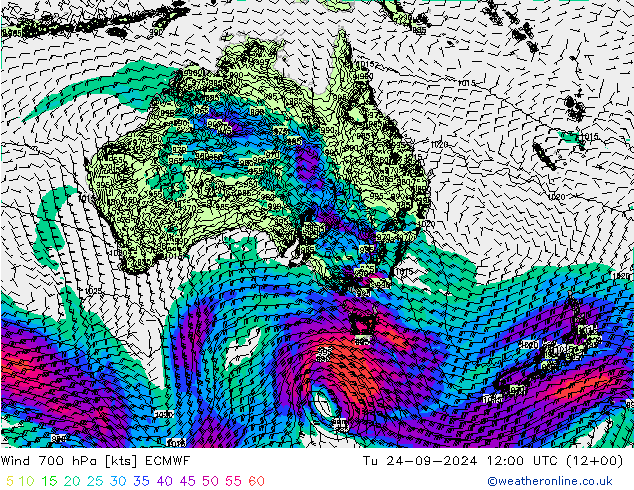 Wind 700 hPa ECMWF Tu 24.09.2024 12 UTC