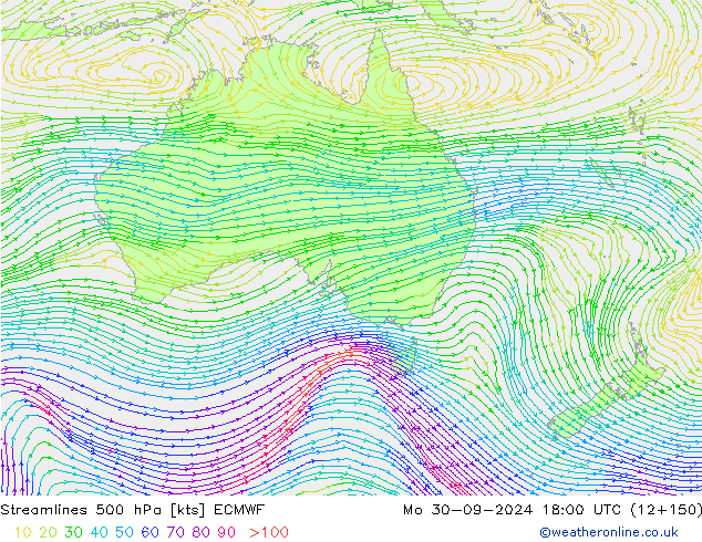 Streamlines 500 hPa ECMWF Mo 30.09.2024 18 UTC