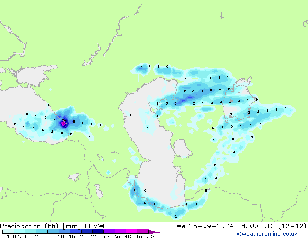 Z500/Rain (+SLP)/Z850 ECMWF ср 25.09.2024 00 UTC