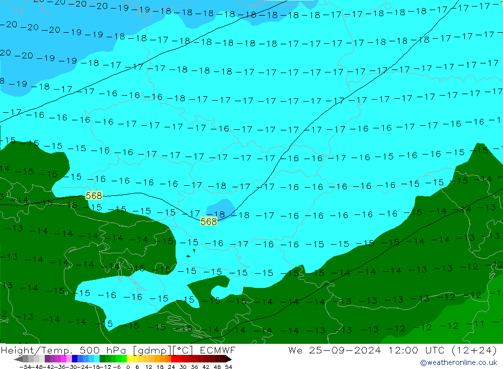 Z500/Rain (+SLP)/Z850 ECMWF  25.09.2024 12 UTC