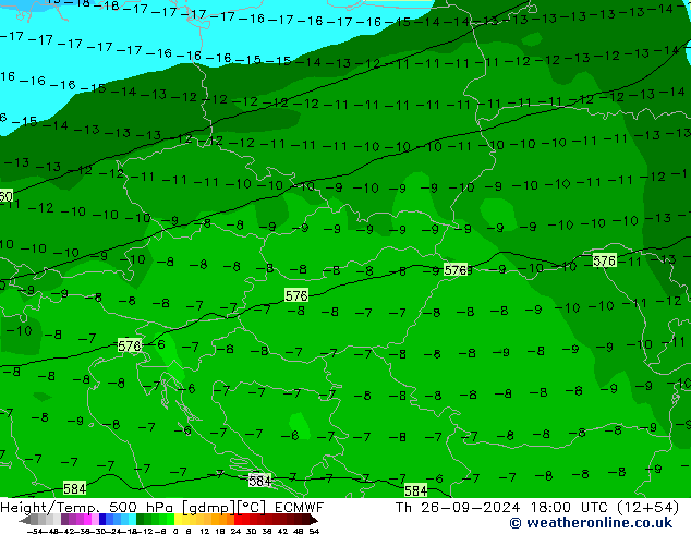 Z500/Rain (+SLP)/Z850 ECMWF чт 26.09.2024 18 UTC