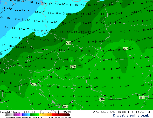 Z500/Rain (+SLP)/Z850 ECMWF vie 27.09.2024 06 UTC