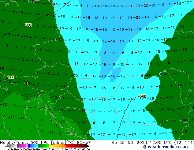 Z500/Rain (+SLP)/Z850 ECMWF Po 30.09.2024 12 UTC