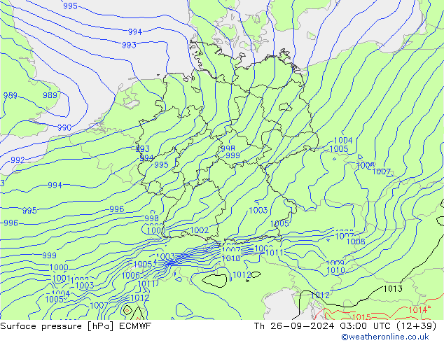 приземное давление ECMWF чт 26.09.2024 03 UTC