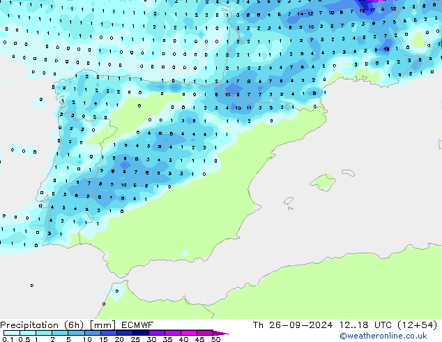 Z500/Rain (+SLP)/Z850 ECMWF чт 26.09.2024 18 UTC