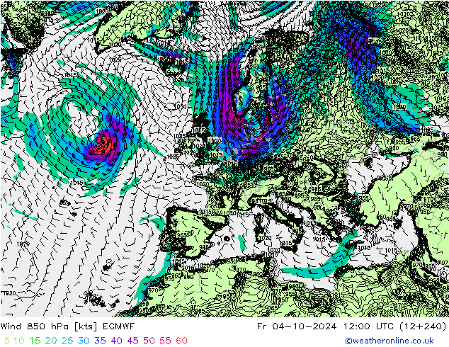  850 hPa ECMWF  04.10.2024 12 UTC