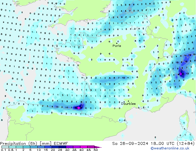 Z500/Rain (+SLP)/Z850 ECMWF сб 28.09.2024 00 UTC