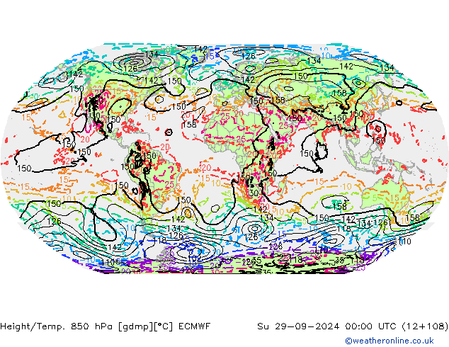 Height/Temp. 850 hPa ECMWF So 29.09.2024 00 UTC