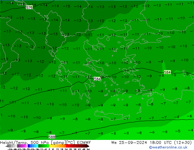 Z500/Regen(+SLP)/Z850 ECMWF wo 25.09.2024 18 UTC