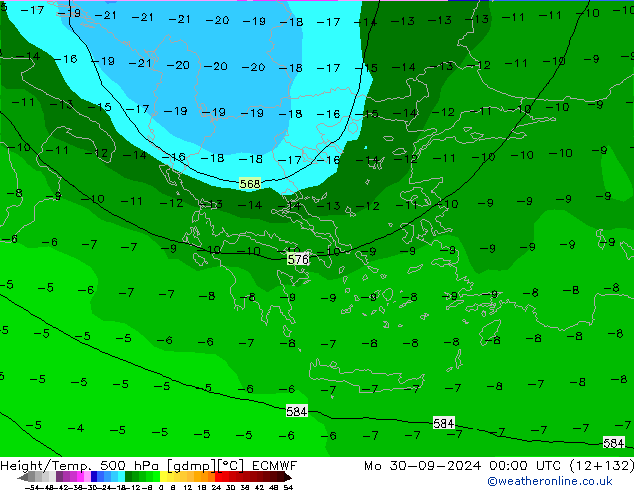 Z500/Rain (+SLP)/Z850 ECMWF lun 30.09.2024 00 UTC