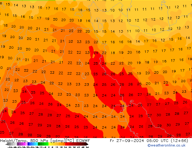 Z500/Rain (+SLP)/Z850 ECMWF  27.09.2024 06 UTC