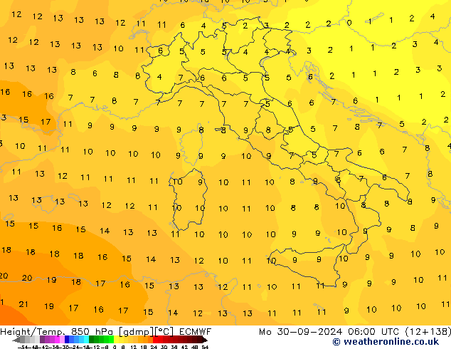 Z500/Rain (+SLP)/Z850 ECMWF Mo 30.09.2024 06 UTC