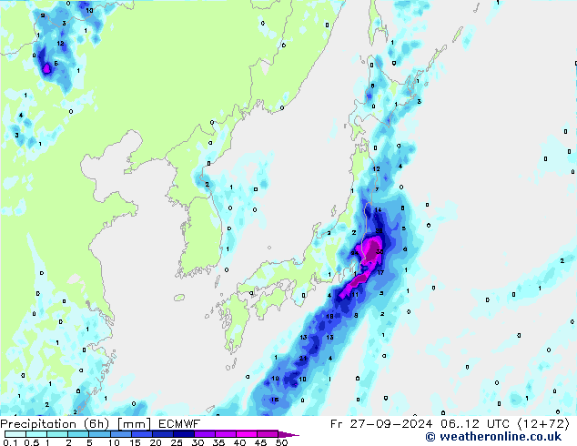 Z500/Rain (+SLP)/Z850 ECMWF pt. 27.09.2024 12 UTC