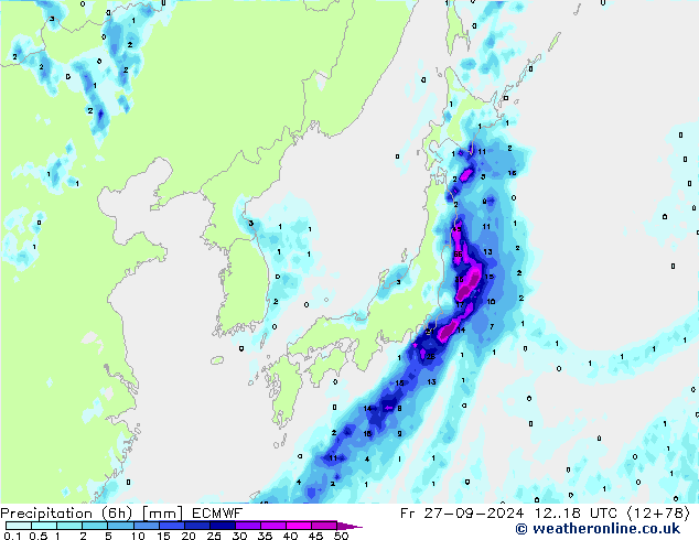 Z500/Rain (+SLP)/Z850 ECMWF Pá 27.09.2024 18 UTC