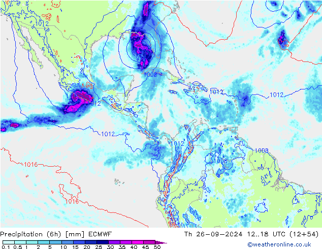 Z500/Rain (+SLP)/Z850 ECMWF чт 26.09.2024 18 UTC