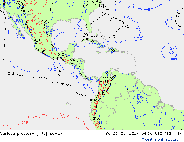 pression de l'air ECMWF dim 29.09.2024 06 UTC