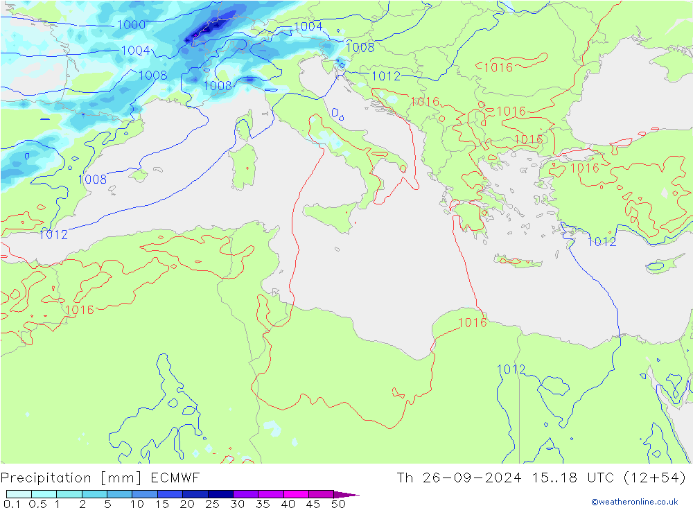 Neerslag ECMWF do 26.09.2024 18 UTC