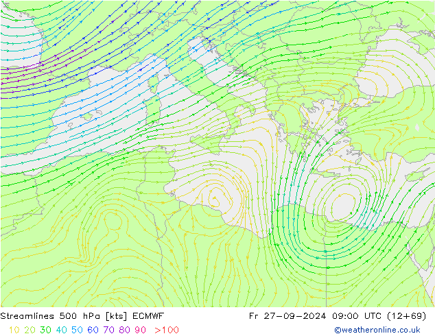  500 hPa ECMWF  27.09.2024 09 UTC