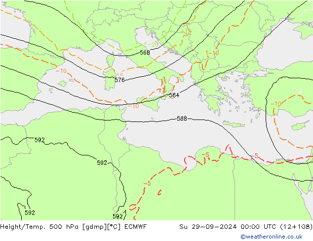 Z500/Rain (+SLP)/Z850 ECMWF Su 29.09.2024 00 UTC