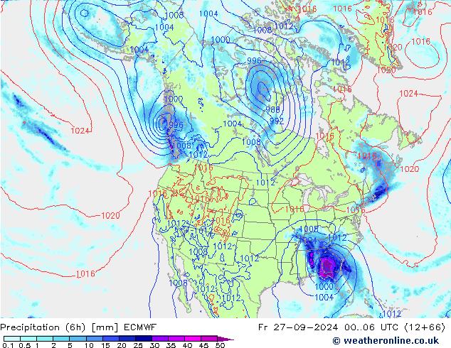 Z500/Rain (+SLP)/Z850 ECMWF Sex 27.09.2024 06 UTC