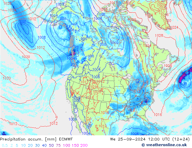 Nied. akkumuliert ECMWF Mi 25.09.2024 12 UTC