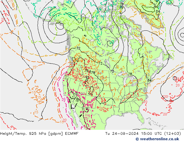 Height/Temp. 925 hPa ECMWF mar 24.09.2024 15 UTC