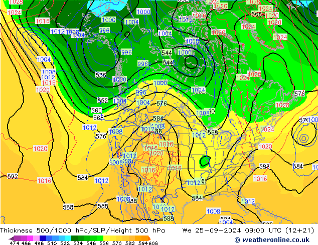 Thck 500-1000hPa ECMWF We 25.09.2024 09 UTC