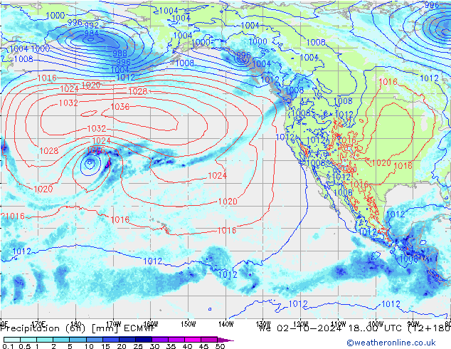 Z500/Rain (+SLP)/Z850 ECMWF We 02.10.2024 00 UTC