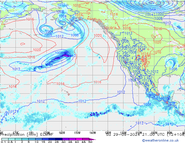 осадки ECMWF Вс 29.09.2024 00 UTC