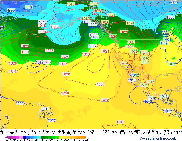 Dikte700-1000 hPa ECMWF ma 30.09.2024 18 UTC