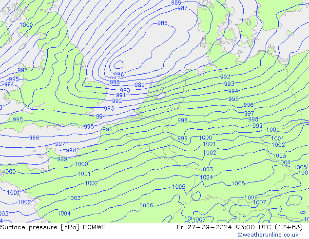 Surface pressure ECMWF Fr 27.09.2024 03 UTC