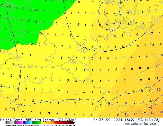 Z500/Rain (+SLP)/Z850 ECMWF  27.09.2024 18 UTC