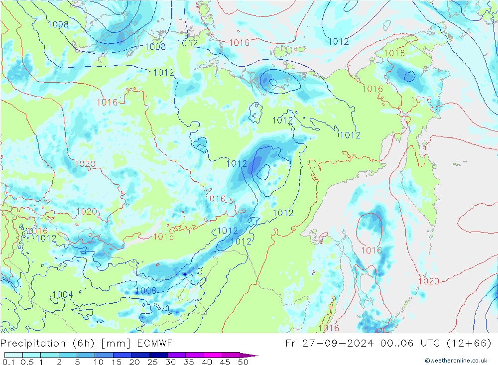 Z500/Rain (+SLP)/Z850 ECMWF vie 27.09.2024 06 UTC