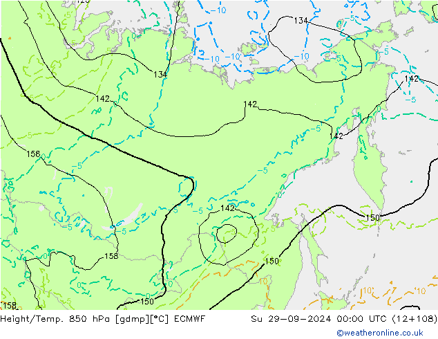 Height/Temp. 850 hPa ECMWF Su 29.09.2024 00 UTC