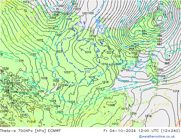 Theta-e 700hPa ECMWF Sex 04.10.2024 12 UTC