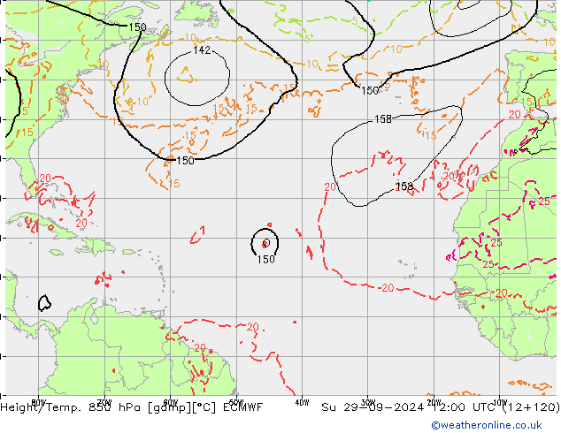 Z500/Rain (+SLP)/Z850 ECMWF nie. 29.09.2024 12 UTC